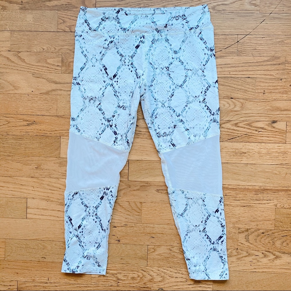 Varley Snake Print Capri Leggings with Mesh